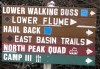 Trail and Lift signs on Mountain